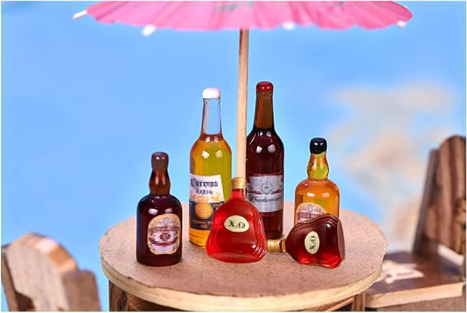 MEMOVAN Toilet Cake Topper 1PC and Miniature Wine Bottles Cake Cupcake Toppers 21PCS, Funny Mini Toilet Toy Dollhouse Cake Decorations for Bachelorette Party Or Birthday 21 and Up Girl Party