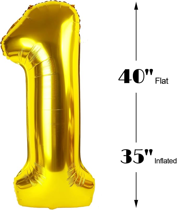 Gold Mylar Number 13 Balloon 40 inch, Number 13 Birthday Balloon for Boy Girl, Gold Foil 13 Balloon for 13 Birthday Party, Anniversary Celebration Number Balloons Decorations
