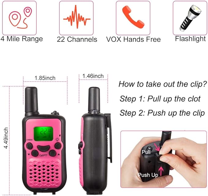 inYYTer 3 Pack New Walkie Talkies for Kids, 4KMs Long Range Kids Walkie Talkies 2 Way Radio Walky Talky, Best Gift for Age 3-12 Boys and Girls Yellow
