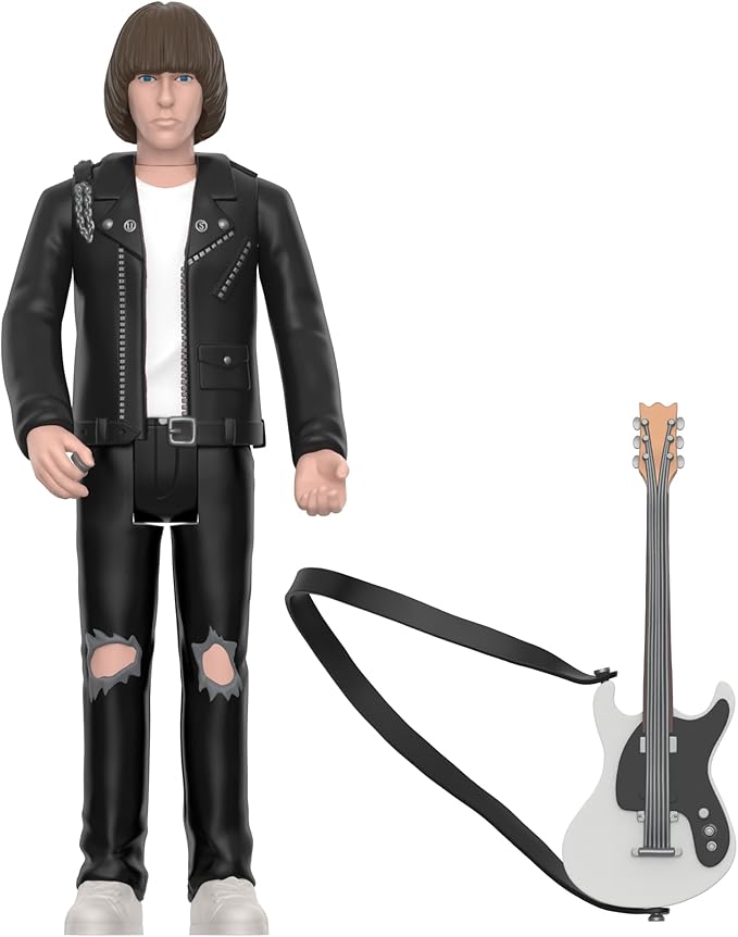 Super7 Johnny Ramone (White Shirt) - 3.75" Johnny Ramone Action Figure with Accessory Classic Music Collectibles and Retro Toys