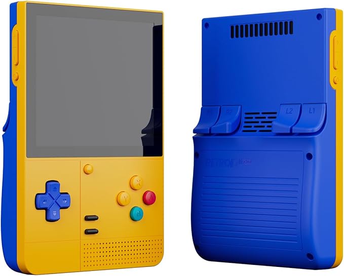 Retroid Pocket Classic Retro Handheld Game Console, 3.92" OLED Touchscreen, Portable Android Gaming Handheld with 6+128GB, 5000mah Battery, Android 14, WiFi 5 Classic Games Console (PKM Yellow)