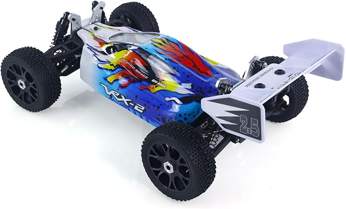 1/8 RH812 Remote Control Off Road Vehicle AWD High Speed RC Model Car 6KG Servo Metal Upper Control Arms Rear Wing Charger Hobby Grade Model for Adult(Blue)