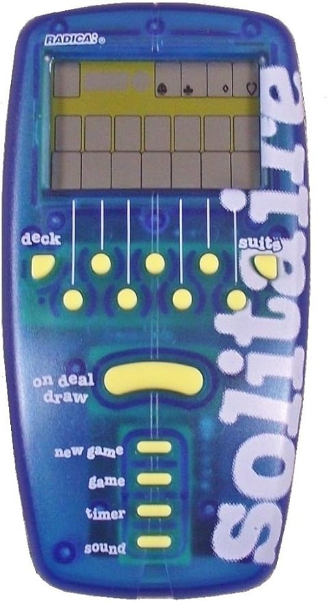 Mattel Pocket Solitaire Radica: 9916 - Electronic Handheld Solitaire Game - Blue