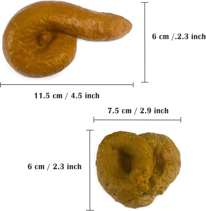Fake Poop Prank Funny Poop Toys Gag Gift Realistic Mischief Novelty Toys for Joke Trick Halloween April Fool 's Day Party, Pack of 2