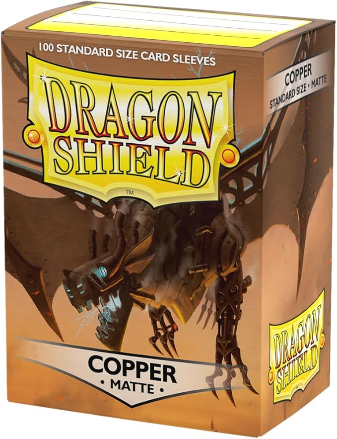 Dragon Shield | Standard Size Card Matte Sleeves | 100 CT - Smooth & Tough Premium TCG Sleeves | Compatible with Pokemon, Flesh & Blood, One Piece & Magic The Gathering | Copper