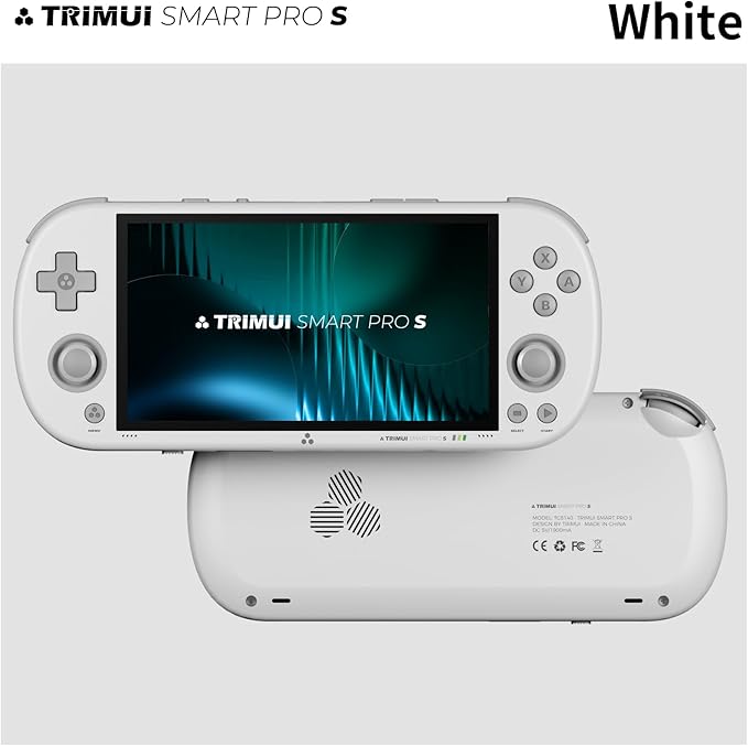 Trimui Smart Pro-S 4.96″ Retro Handheld Game Console, Allwinner A523 Octa-Core 2.0GHz, Mali-G57, Active Cooling, L3/R3, Linux, 8GB + microSD (White-No Card)