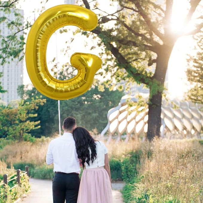 TONIFUL 40 Inch Large Gold Letter G Balloons, Foil Mylar Big Balloons for Birthday Party Anniversary Supplies Decorations