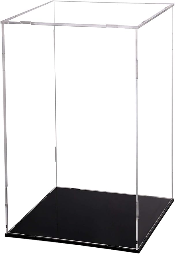 A+ DESIGN Clear Acrylic Display Case Assemble Collectibles Box Alternative Glass Case for Display Action Figures Home Storage & Organizing Toys (5.5x5.5x9.5 inch; 14x14x24 cm)