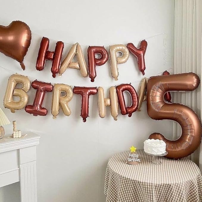 Number 6 Balloon 40 Inch, 6 7 Six Seven Birthday Decorations, 6th Birthday Balloon for Men Women, Coffee Brown 16 60 61 65 Numbers Balloons Graduations Anniversary Supplies