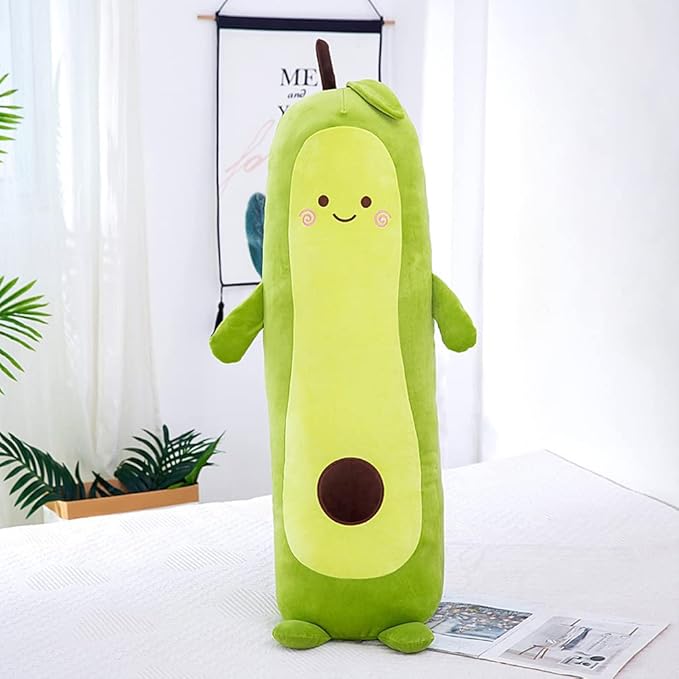 MMTTAO Long Avocado Stuffed Animal 22 Inch Avocado Plush Toy Cute Stuffies Kawaii Food Fruit Plushies Pillow Cuddle Plushie Hugging Plush Pillow Gifts for Kids Boys Girls Home Bedroom Decor, 22Inches
