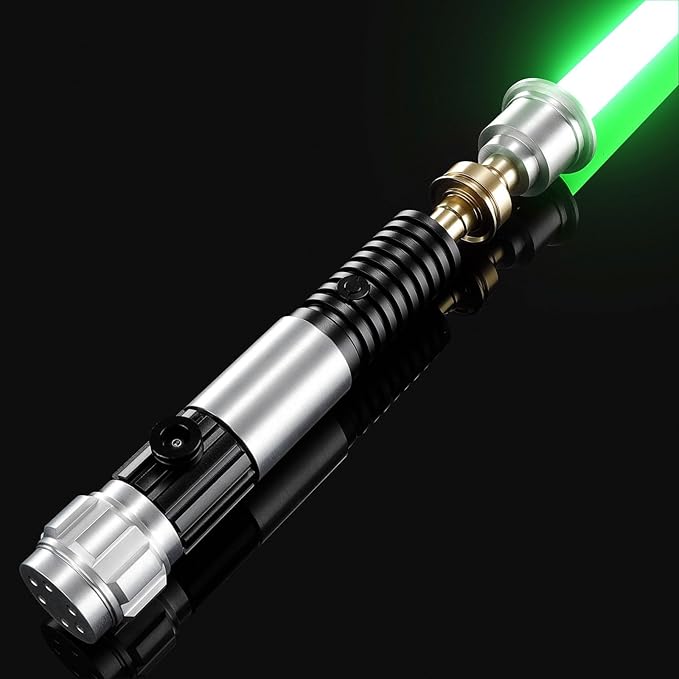 Upgrade App Control OBW Dueling Lightsaber, Smooth Swing 16 Sound Effects 3 Light Effects, 16 Colors and Infinite Change Metal Light Saber for Adults (RGB-OBW)