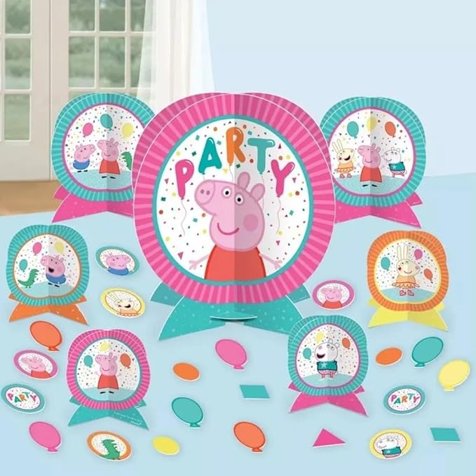 Peppa Pig Confetti Party Centerpiece Kit (Pack of 27) - Vibrant, Colorful & Fun Table Decorations - Ideal for Kids' Birthday Celebrations
