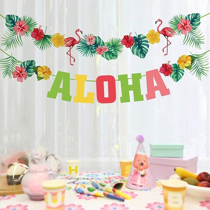 Hawaiian Aloha Party Decorations,Luau Theme Party Supplies,Summer Beach Party,Tropical Birthday Party Decorations