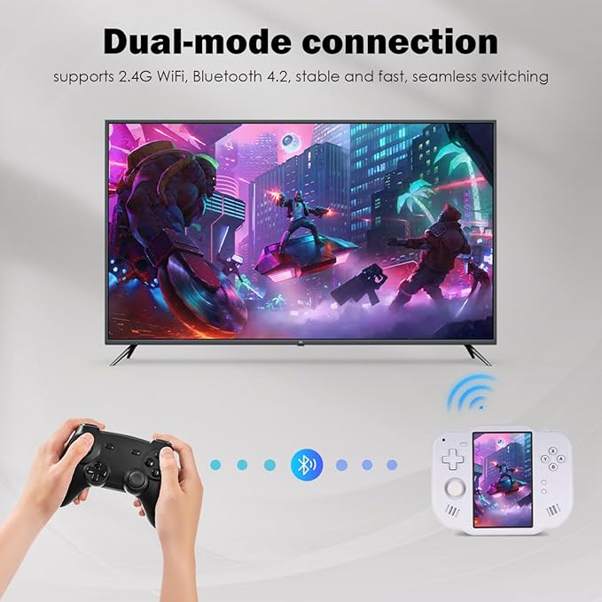 MagicX Zero 40 Handheld Game Console, 4.0 Inch IPS Screen Retro Video Games Consoles with 4300mAh Long Battery Life & 64GB TF Card Preloaded Games, WiFi Wireless Connection Classic System (White)