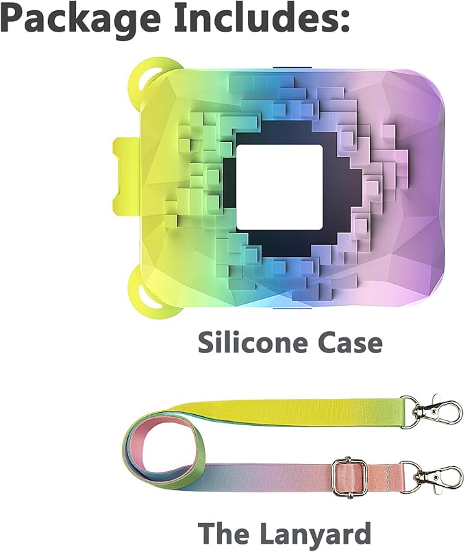 JCHPINE Silicone Cover Case for Bitzee Magicals Interactive Digital Pet and Case, Protective Skin Sleeve for Bitzee Magicals Virtual Electronic Pets Accessories (Rainbow)