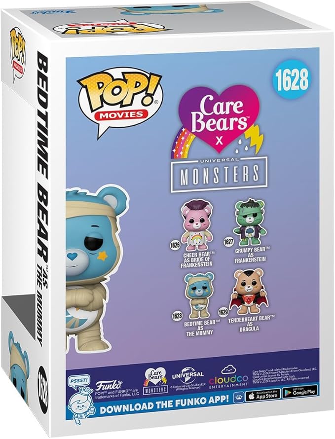 Funko Pop Movies: Universal Monsters X Care Bears - Bedtime Bear As The Mummy - Collectable Vinyl Figure - Gift Idea - Official Merchandise - Toys for Kids & Adults - Horror Fans
