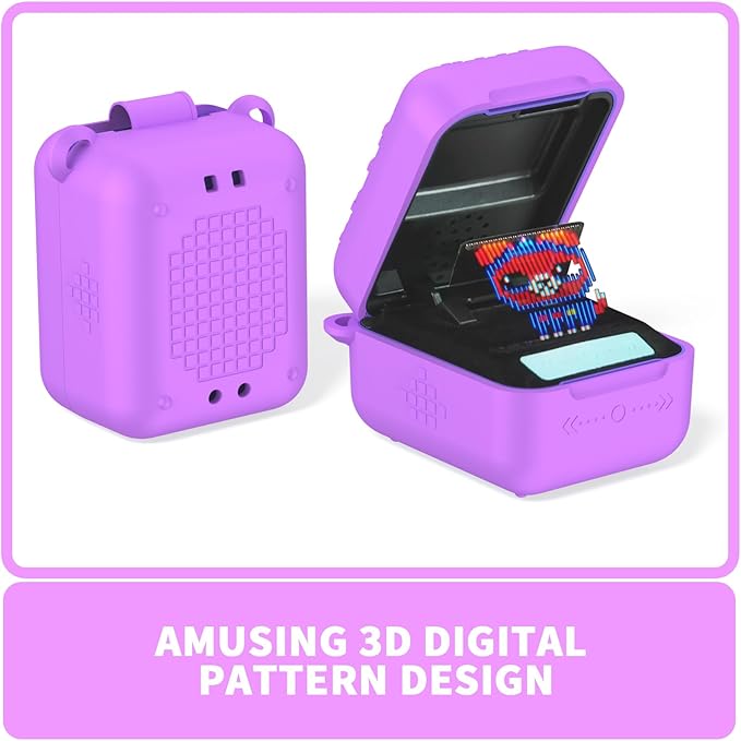 Soft Silicone Case for Bitzee Interactive Toy Digital Pet, Shockproof and Protective Carrying Case for Bitzee Interactive Electronic Pets with Lanyard (Light Purple)