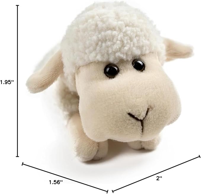 Tiny Heart Sheep Stuffed Animal, Lamb Stuffed Animal, Sheep Plush Toy, Cute Soft Stuffed Lamb Kids Boys and Girls Birthday Baby Home Decor Cuddly White Lamb Toys (Prone Position)