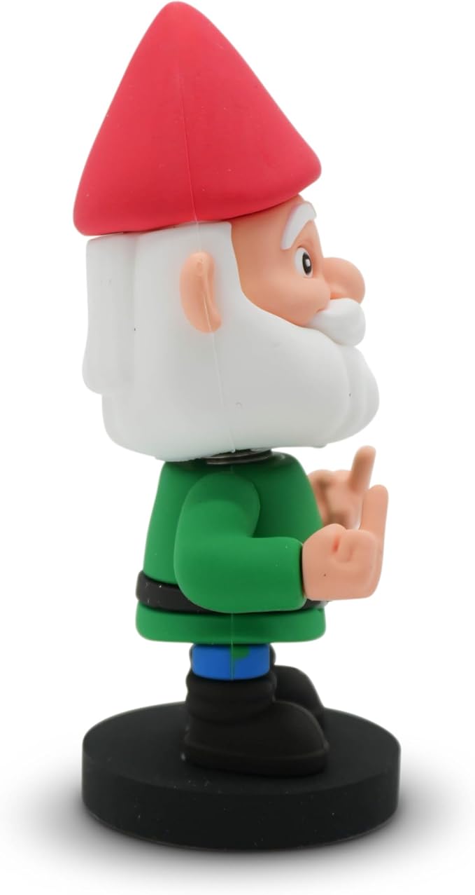 Mini Bobblehead – Middle Finger Gnome, Funny Desk Toy, Collectible Joke Gift