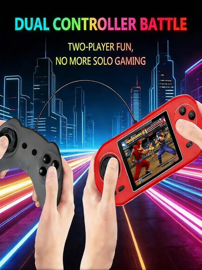 Handheld Game Console Preloaded 300 Retro Video Games,Portable Gaming System Rechargeable Battery 3.0" IPS Screen, Mini Arcade Electronic Toy Birthday Present Gifts for Family Friend