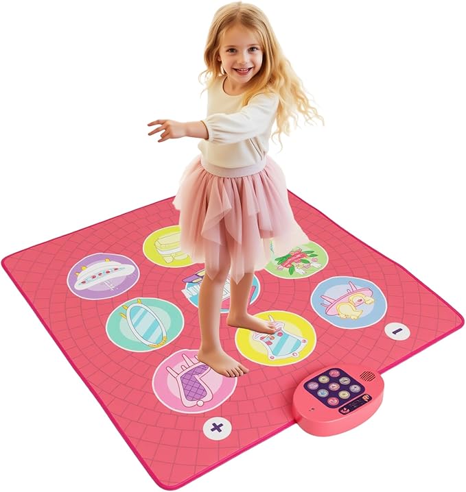 Costzon Dance Mat, Electronic Dance Pad Step Play Mat with 3 Game Modes, 5 Challenge Levels, 9 Keyboard Sounds, 9 Songs & Adjustable Volume, Musical Toy Birthday Xmas Gift for Girls Boys 3+ Years
