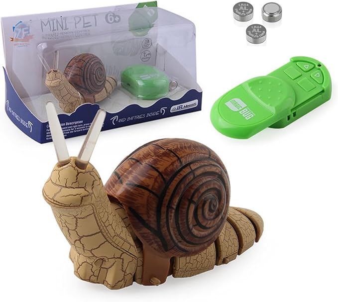 RC Snail Toy Realistic IR Remote Control Insect Car Vehicle Electric Animal Toy for Kids’ Birthday（Brown）