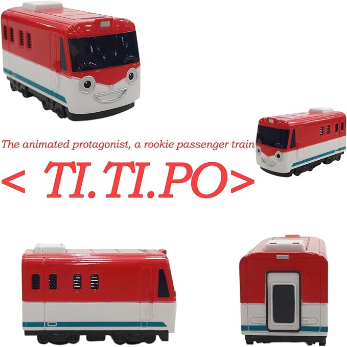 5 Color Display Vehicle Model (Non-Toy), No Battery Korean Animation Little Bus Friends, Ti.ti.po Decorative Item Set of 5