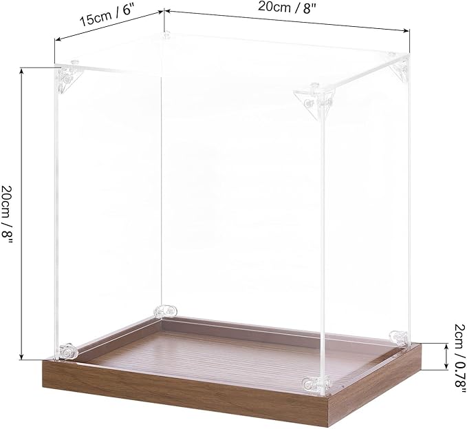 MECCANIXITY Acrylic Display Case, 8"x6"x8" Clear Display Box Assemble Dustproof Storage Organizer Showcase for Collectibles Action Figures