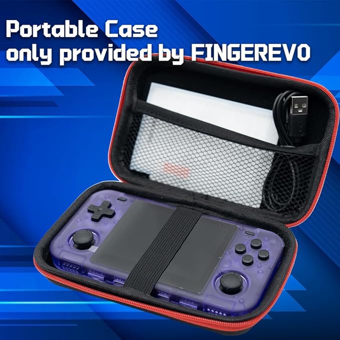 O30S Handheld Game Console 3.5-in 640 * 480 IPS OCA Screen 3000mAh Linux-opensource RK3326 o30s with Portable Case Transparent Purple