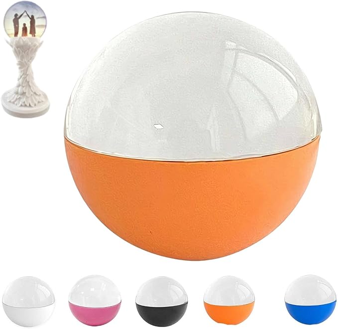 2.7" 3D Ultrasound Crystal Ball Video Player, Memory Orb, Personalized Electronic Display Digital Memory Display Sphere Lamp, Uploadable Videos & Photos, DIY Gift for Anniversary, Birthday (Orange)