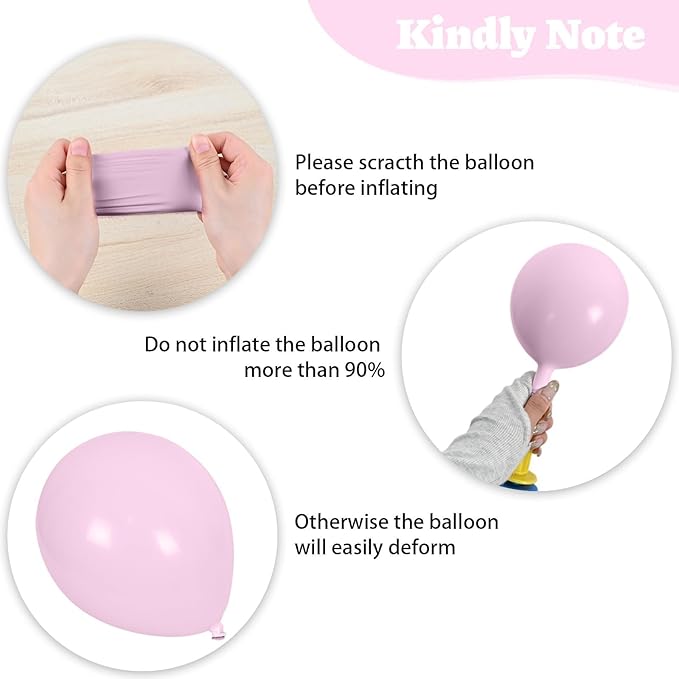 Bow Balloons, 50Pcs 12 Inches Pastel Light Clear White Pink Balloons for Girls Women Pink Birthday Party Bachelorette Bridal Engagement Bow Theme Wedding Anniversary Supplies