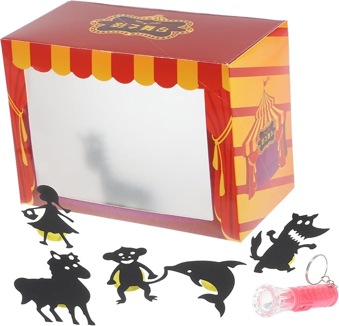 TOYANDONA DIY Puppet Show Craft Sets for Kids Puzzle 1 Set Mini Shadow Puppet Theater Shadow Puppets Puppet Theatre for Kids Puppets for Plaything DIY