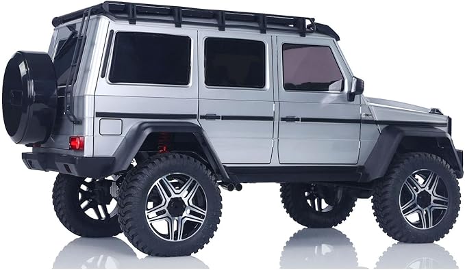 1/8 Remote Control Off Road Vehicle Portal Axle Differential Lock AWD 2Speed Gearbox 775 Brushed Motor PNP Model Crawler Car(Silver)