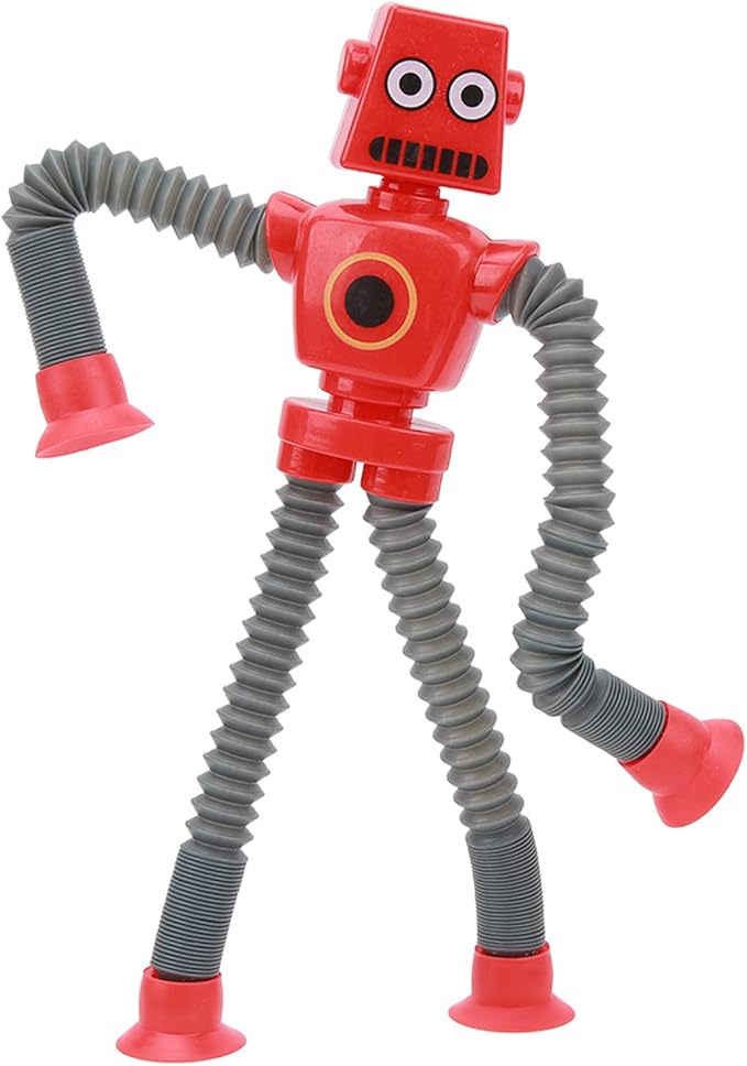 Suction Cup Telescoping Robot Toy, Extendable Arm for Pick and Play, Develops Hand-Eye Coordination, for Kids (Multiple Colors)