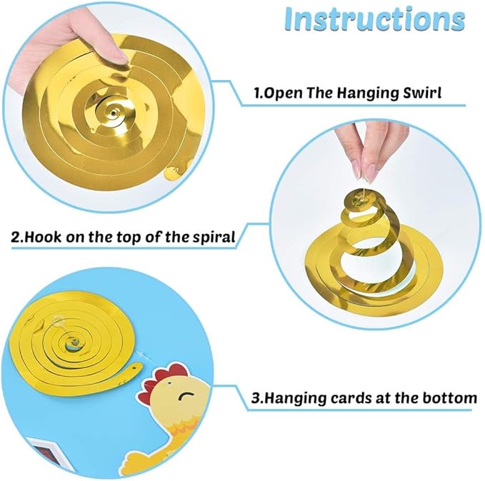 WERNNSAI Farm Animals Hanging Party Decorations - Barnyard Theme Party Supplies Hanging Swirl for Kids Birthday, Baby Shower Decor