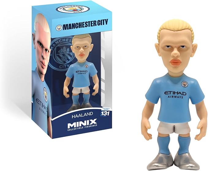 MINIX COLLECTIBLE FIGURINES – Erling Haaland, Official Manchester City, Sports Collectable 12 cm Figurine, Unique Soccer Gift for All Ages, Football Stars