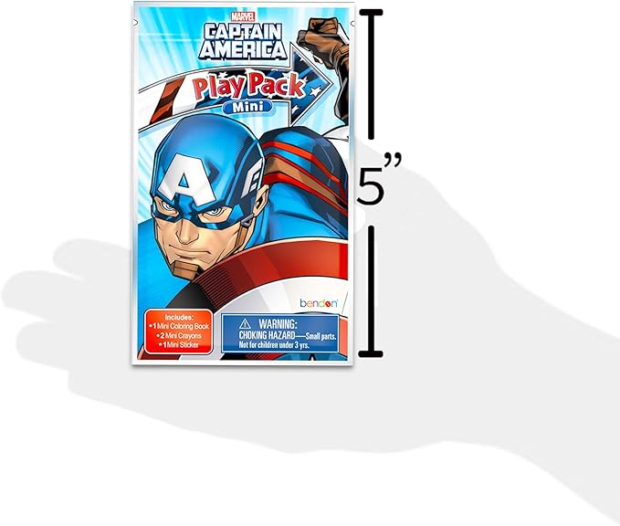 Marvel Captain America Mini Party Favors Set for Kids - Bundle with 24 Mini Captain America Grab n Go Play Packs with Coloring Pages, Stickers and More (Avengers Birthday Party Supplies)
