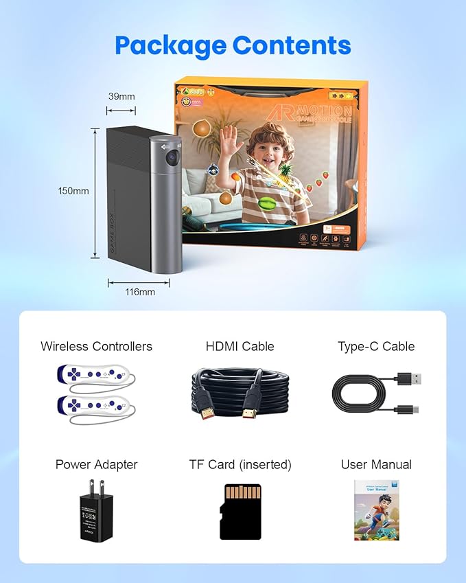 Motion Video Game Console for Kids & Adults, Plug & Play AR Camera Games for TV, for Indoor Physical Play & Interactive Family Fun. Great for Family Game Night, Playtime, and Playdates