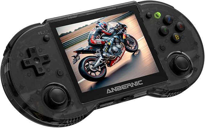 RG353P Handheld Game Console RG351P Retro Gaming Console Portable Game Console 3.5 Inch IPS Screen Double 3D Rocker Supports 3.5mm Sound Headphones Black