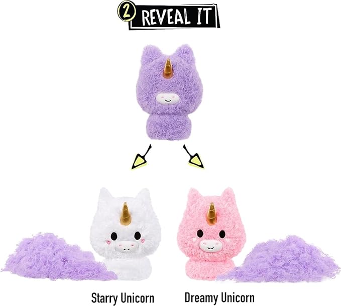 Fluffie Stuffiez Unicorn Small Collectible Feature Plush - Surprise Reveal Unboxing with Huggable ASMR Fidget DIY Fur Pulling, Ultra Soft Fluff