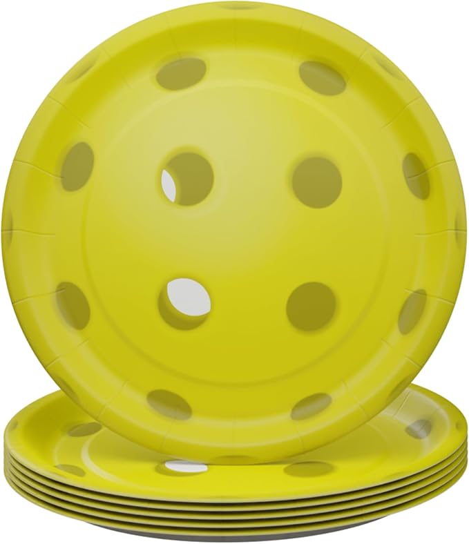 Blue Orchards Pickleball Party Plates and Napkins (52 Pieces for 16 Guests) - Pickleball Party Decorations Sports Themed Birthday Baby Shower Disposable paper Plates and Napkins