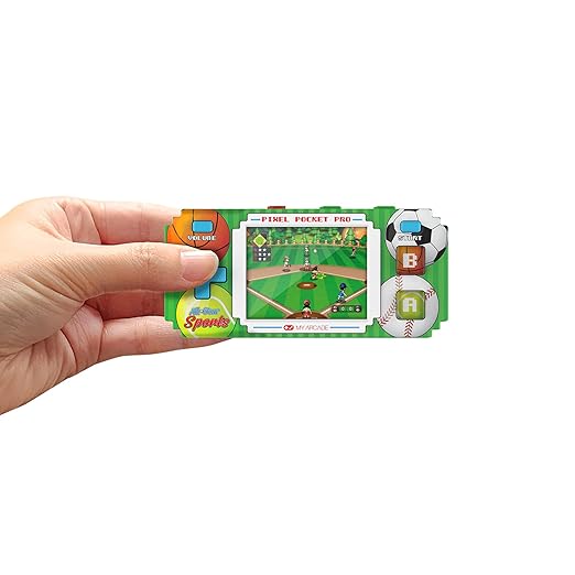 My Arcade All-Star Sports Pixel Pocket Pro: Sports Games, Portable Keychain Arcade, Baseball, Soccer, Basketball, 18 Games in 1