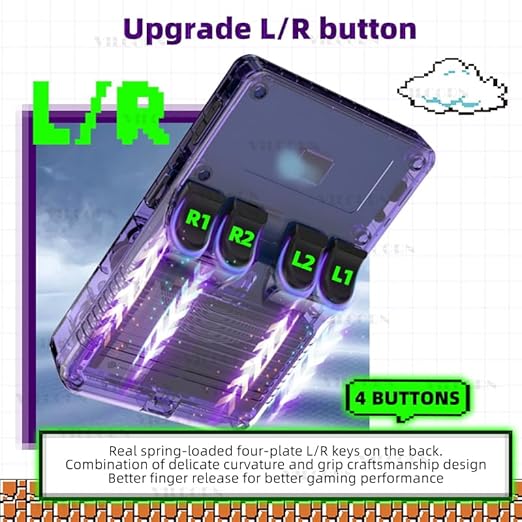 VILCORN 256G R36S Retro Handheld Game Console 50+Simulators 3.5 Inch Screen Portable Gaming Handheld Player Support Arkos Linxu System & One-Click Boost (blue)