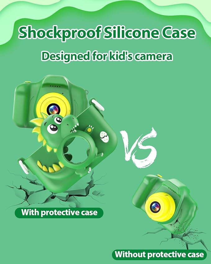 Dinosaur Kids Camera Toys, Camera for Kids with 32GB SD Card 1080P HD Kids Digital Camera Suitable for 3 4 5 6 7 8 9 Years Old Girls and Boys Gift Toys