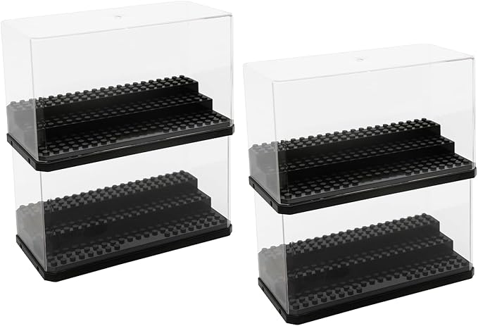 Acrylic Minifigure Display Case Stackable Action Figures Blocks Display Box, Clear Dustproof Display Case Box for Lego Lovers