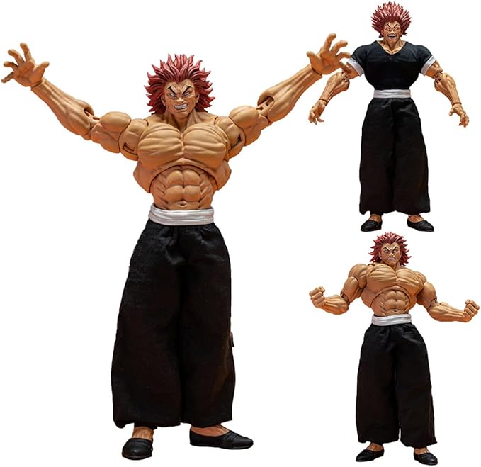 Hanma Yujiro Figure Hanma Figurine Statue Hanma Yujiro Action Figure Muscle Man Ultra-Movable Changeable Parts Ornaments
