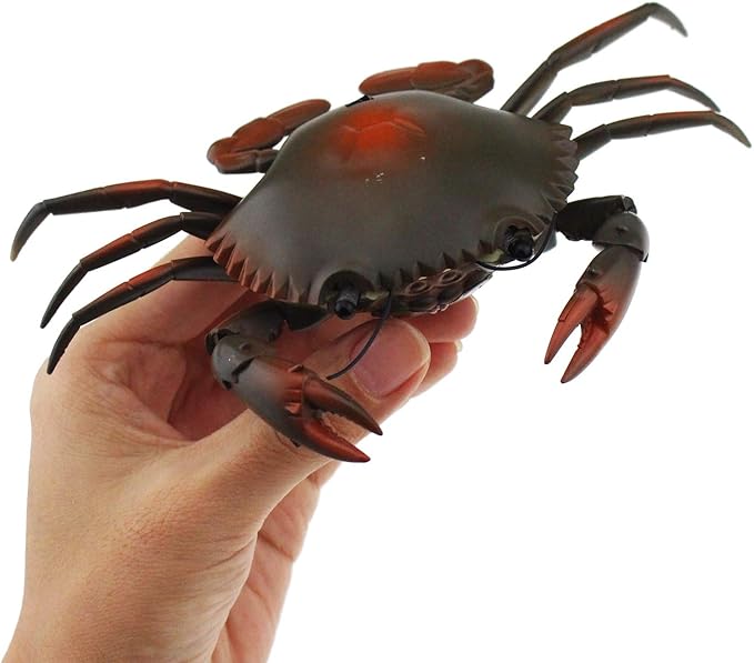 Tipmant RC Crab Animal Toy Remote Control Car Vehicle Electronic Fake Insect for Kids Birthday Gift Christmas Halloween (Grey)