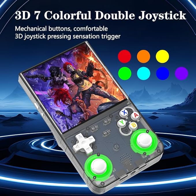 R36 Ultra Retro Handheld Game Console, with 128G Built-in 40000+ Games, 3000mAh Rechargeable, Support 20+ Simulators, Linux System, 4.0 Inch IPS Screen Portable Pocket Arcade (Transparent Black)