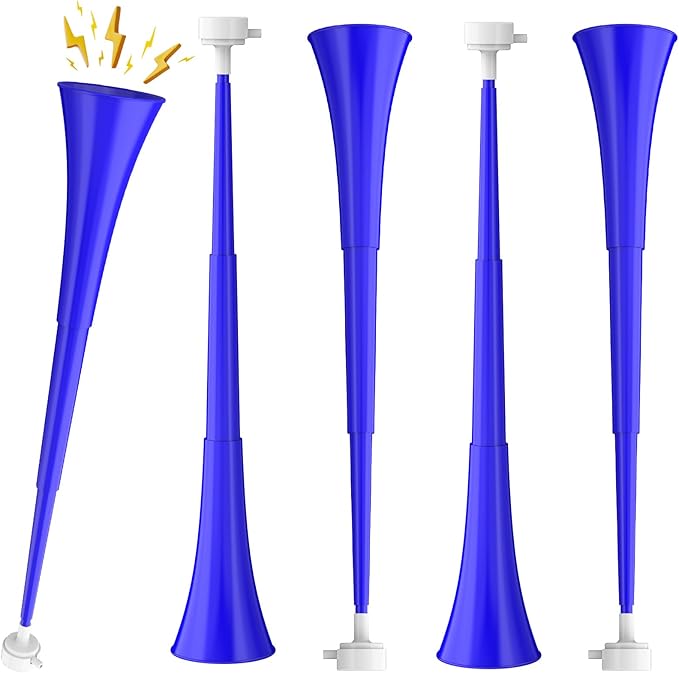 Collapsible Stadium Horn 24 Inch Vuvuzela Plastic Trumpet Horn Blow Horn Noisemakers Loud Sound Soccer Horn Cheer Horn for Sporting Events Graduation Games School Party Supplies Favors Accessories