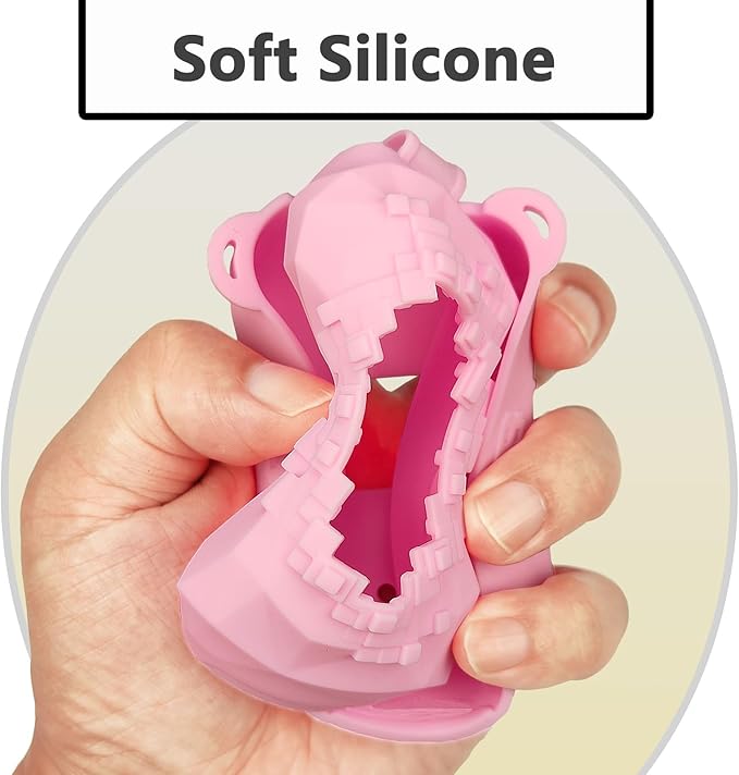 JCHPINE Silicone Cover Case for Bitzee Magicals Interactive Digital Pet and Case, Protective Skin Sleeve for Bitzee Magicals Virtual Electronic Pets Accessories (Pink)